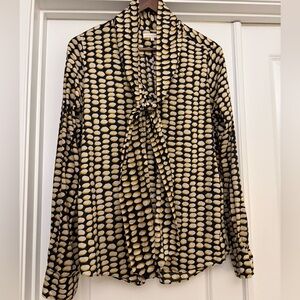 Ann Mashburn Neck Tie Polka Dot Blouse